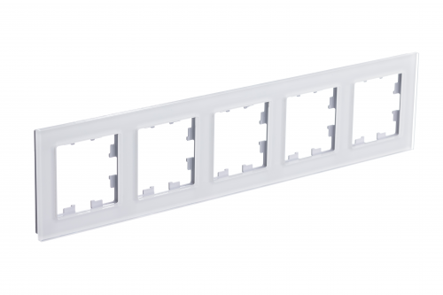 Systeme (Schneider) Electric ATLASDESIGN NATURE 5-постовая РАМКА, ОРГАНИЧЕСКОЕ СТЕКЛО БЕЛЫЙ ATN320105