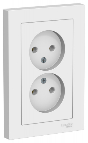Systeme (Schneider) Electric ATLASDESIGN РОЗЕТКА двойная без заземления,16А, в сборе, ЛОТОС