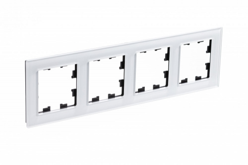 Systeme (Schneider) Electric ATLASDESIGN NATURE 4-постовая РАМКА, СТЕКЛО БЕЛЫЙ (ATN320104)