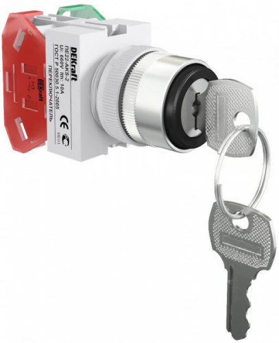 Schneider electric DEKraft Перекл. на 2 фикс. полож. I-O с ключом AKS-2 ПЕ-22