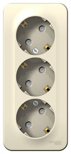 Systeme (Schneider) Electric BLANCA О/У РОЗЕТКА 3-я с заземлением со шторками ИЗОЛ.ПЛ.,16А, 250В, МОЛОЧНЫЙ
