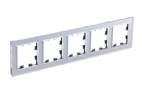 Systeme (Schneider) Electric ATLASDESIGN NATURE 5-постовая РАМКА, ОРГАНИЧЕСКОЕ СТЕКЛО АЛЮМИНИЙ ATN320305