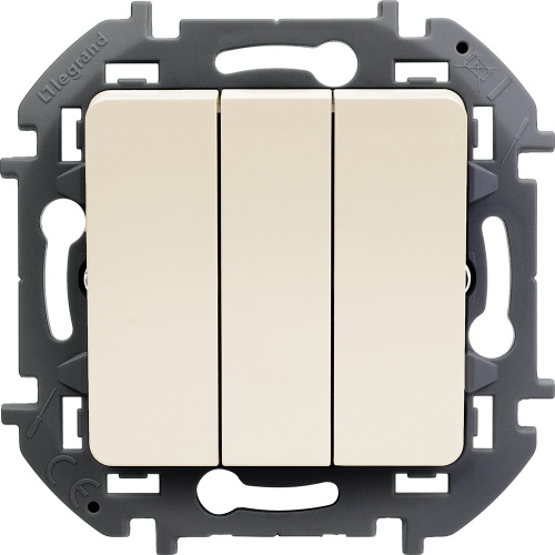 LEGRAND INSPIRIA выключатель трехклавишный слоновая кость (673641)