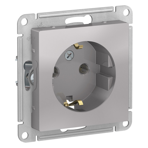 Systeme (Schneider) Electric ATLASDESIGN РОЗЕТКА с заземлением, 16А, механизм, АЛЮМИНИЙ ATN000343