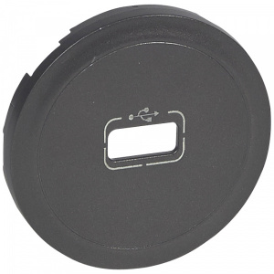 Legrand Celiane, лицевая панель розетки USB, графит (067950)