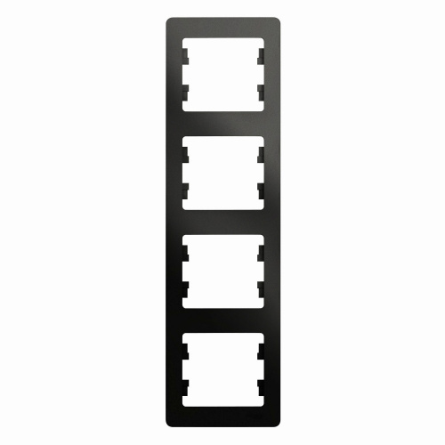 Systeme (Schneider) Electric GLOSSA 4-постовая РАМКА, вертикальная, АНТРАЦИТ