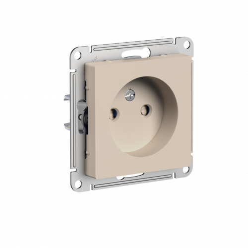 Systeme (Schneider) Electric ATLASDESIGN РОЗЕТКА без заземления со шторками, 16А, механизм, ПЕСОЧНЫЙ ATN001249
