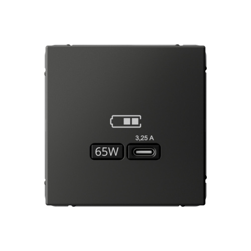 Systeme Electric ARTGALLERY USB РОЗЕТКА тип-С 65Вт высокоскор.заряд. QC, PD, механизм, БАЗАЛЬТ
