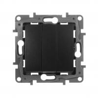 Выключатель трехклавишный Legrand Etika 10A 250B антрацит (672613)