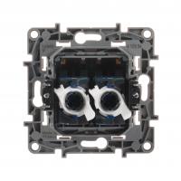 Двойная розетка RJ45 категория 6 UTP Legrand Etika белый (672254)