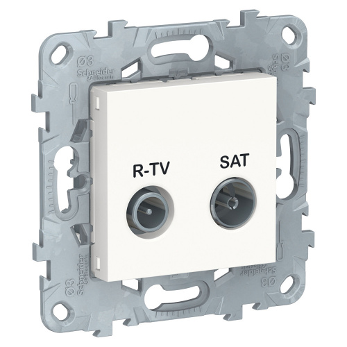 Systeme (Schneider) Electric UNICA NEW розетка R-TV/SAT, проходная, белый (NU545618)