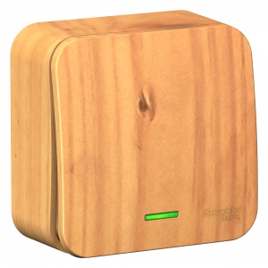 Schneider electric BLANCA 1-кл. ВЫКЛЮЧАТЕЛЬ (cх.1) с подсв.ИЗОЛ.ПЛ,10А,250B, ЯСЕНЬ