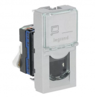 Legrand Mosaic RJ45 UTP Cat. 6a 1 мод. алюминий