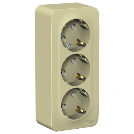Systeme (Schneider) Electric BLANCA О/У РОЗЕТКА 3-я с заземлением со шторками ИЗОЛ.ПЛ.,16А, 250В, БЕЖЕВЫЙ