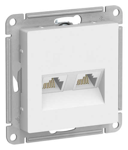 Systeme (Schneider) Electric ATLASDESIGN РОЗЕТКА двойная компьютерная RJ45+RJ45, кат.5E, механизм, ЛОТОС