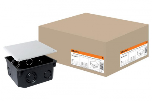 Распаячная коробка СП 110х110х50мм, крышка, IP20, инд. штрихкод, TDM