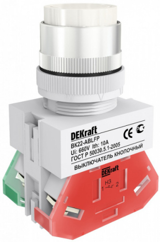 Schneider electric DEKraft Выкл. кноп. ABLFP D22 БЕЛЫЙ 220В ВK-22