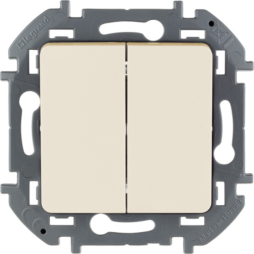 LEGRAND INSPIRIA выключатель двухклавишный слоновая кость (673621)