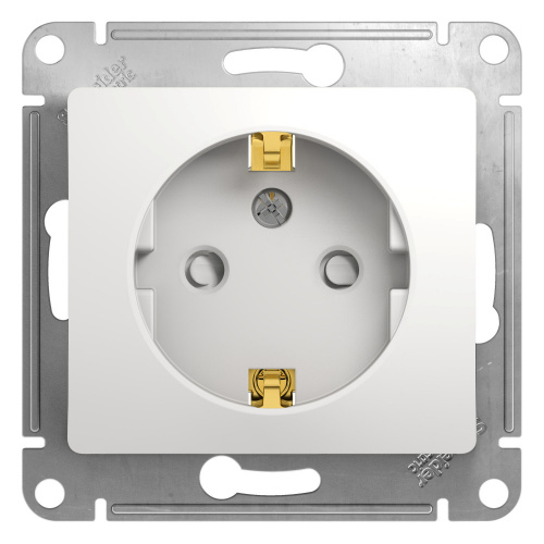 Systeme (Schneider) Electric GLOSSA розетка с/з со шторкой белая механизм
