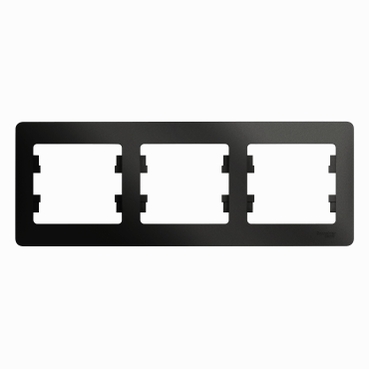 Systeme (Schneider) Electric GLOSSA 3-постовая РАМКА, горизонтальная, АНТРАЦИТ