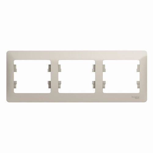 Systeme (Schneider) Electric GLOSSA 3-постовая РАМКА, горизонтальная, МОЛОЧНЫЙ