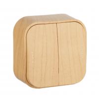 Quteo Выключатель 2 кл. дерево Legrand