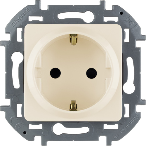 LEGRAND INSPIRIA розетка с заземлением со шторками (немецкий стандарт) слоновая кость (673731)