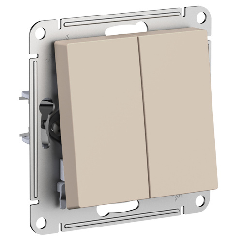Systeme (Schneider) Electric ATLASDESIGN 2-клавишный ПЕРЕКЛЮЧАТЕЛЬ, сх.6/2, 10АХ, механизм, ПЕСОЧНЫЙ ATN001265