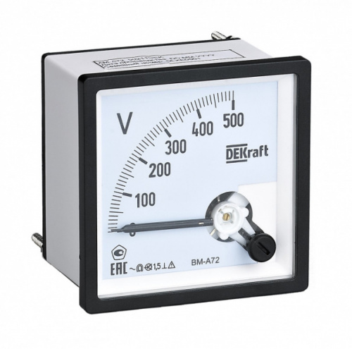 Schneider electric DEKraft Вольтметр аналоговый шкала 500В AC 72х72мм КТ 1,5