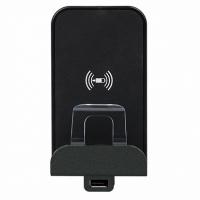 Legrand Etika.Беспроводное зарядное устройство Qi 1А с дополнительным разьемом USB A 5В 2,4А. Цвет Антрацит (672637)