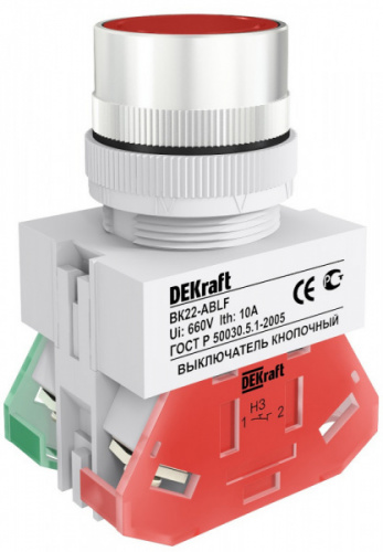 Schneider electric DEKraft Выкл. кноп. ABLF D22 КРАСНЫЙ 220В ВK-22