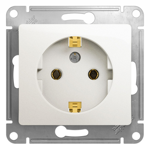 Systeme (Schneider) Electric GLOSSA РОЗЕТКА с заземлением, 16А, механизм, ПЕРЛАМУТРОВЫЙ