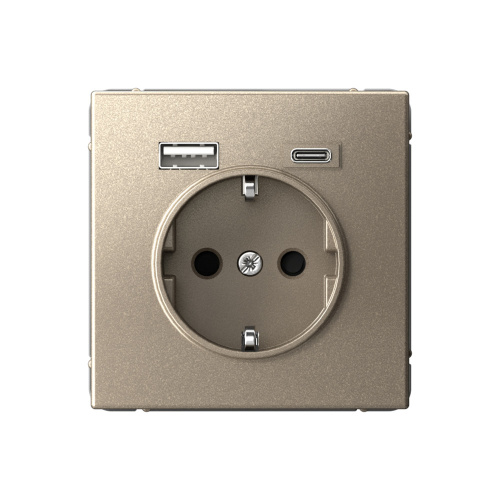 Systeme Electric ARTGALLERY РОЗЕТКА 16А с 2 USB A+C, 5В/2,4А/3,0А, 2х5В/1,5А, механизм, ШАМПАНЬ