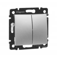 Valena Выключатель 2кл. Алюминий Legrand 770105