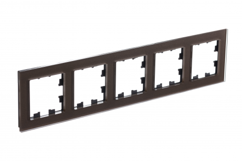 Systeme (Schneider) Electric ATLASDESIGN NATURE 5-постовая РАМКА, ОРГАНИЧЕСКОЕ СТЕКЛО МОККО ATN320605
