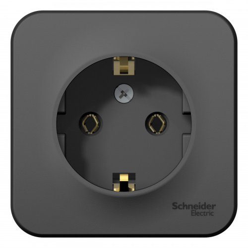 Systeme (Schneider) Electric BLANCA О/У РОЗЕТКА с заземлением без шторок, 16А, 250В, АНТРАЦИТ