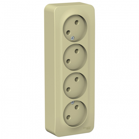 Systeme (Schneider) Electric BLANCA О/У РОЗЕТКА 4-ая без заземл. без шторок ИЗОЛ.ПЛ., 16А, 250В, БЕЖЕВЫЙ