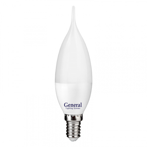 GENERAL лампа светодиодная свеча на ветру GLDEN-CFW-7-230-E14-4500 (648900)