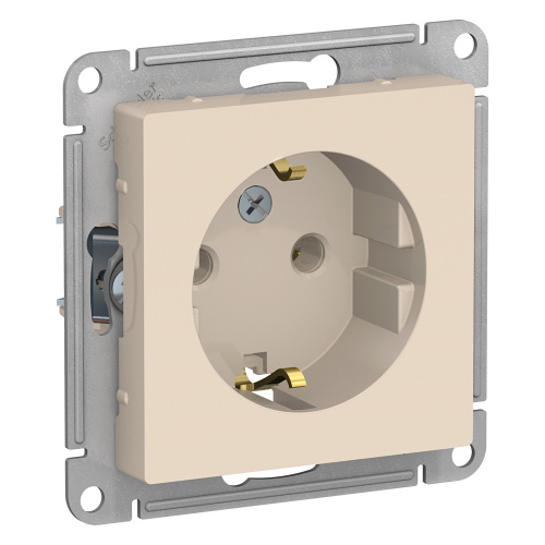 Systeme (Schneider) Electric ATLASDESIGN РОЗЕТКА с заземлением, 16А, механизм, БЕЖЕВЫЙ ATN000243