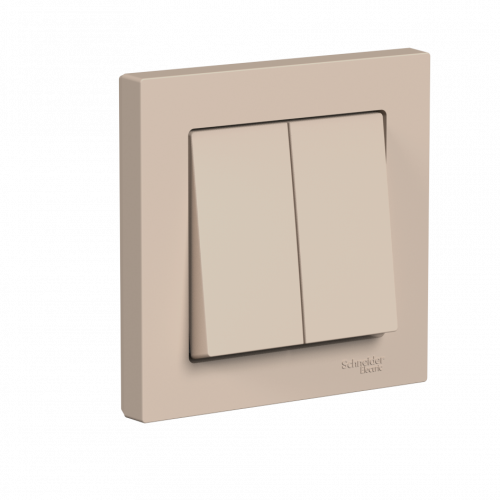 Systeme (Schneider) Electric ATLASDESIGN 2-клавишный ВЫКЛЮЧАТЕЛЬ, сх.5, 10АХ, в сборе, ПЕСОЧНЫЙ ATN001252