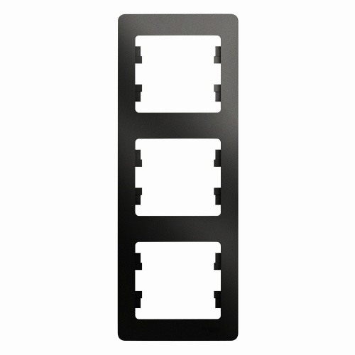 Systeme (Schneider) Electric GLOSSA 3-постовая РАМКА, вертикальная, АНТРАЦИТ