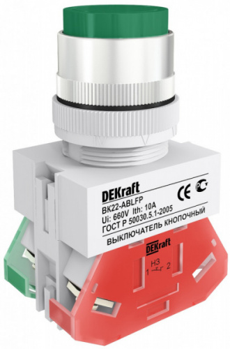 Schneider electric DEKraft Выкл. кноп. ABLFP D22 ЗЕЛЕНЫЙ 220В ВK-22