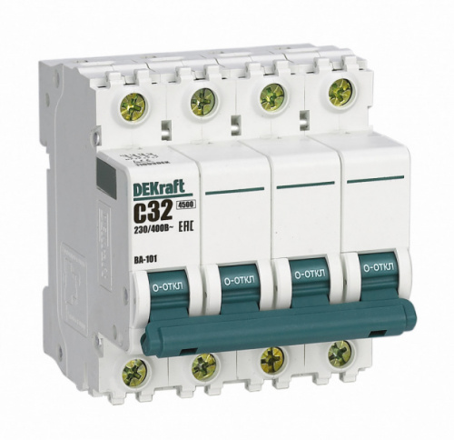 Schneider electric DEKraft Авт. выкл. 4Р 32А х-ка C ВА-101 4,5кА