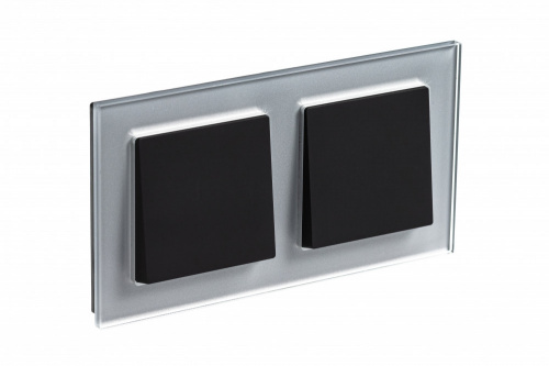 Systeme (Schneider) Electric ATLASDESIGN NATURE 2-постовая РАМКА, СТЕКЛО АЛЮМИНИЙ (ATN320302)