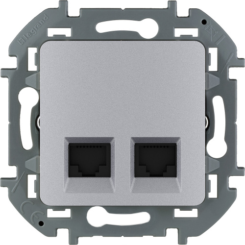 LEGRAND INSPIRIA двойная розетка RJ 45 кат. 6 UTP алюминий (673842)