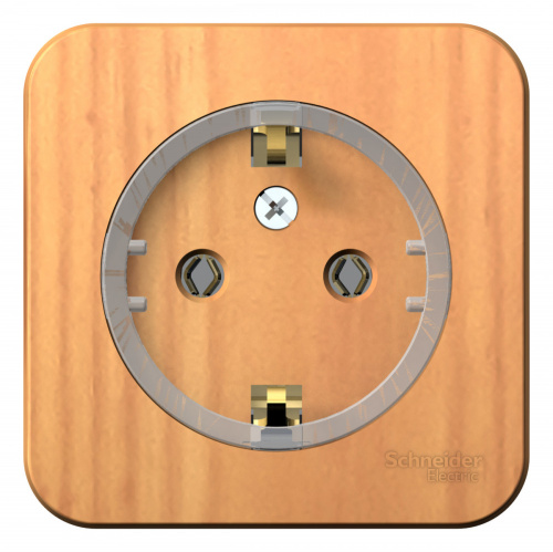 Systeme (Schneider) Electric BLANCA О/У РОЗЕТКА с заземлением без шторок,(КОМПАКТ) ИЗОЛ.ПЛ. 16А, 250В, ЯСЕНЬ