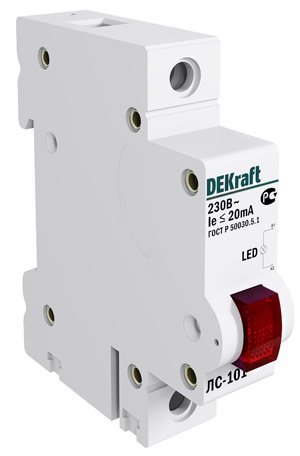 Schneider electric DEKraft Лампа сигнальная на DIN-рейку 1P КРАСНАЯ LED ЛС-101 220В