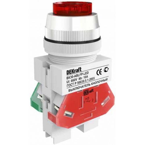 Schneider electric DEKraft Выкл. кноп. ABLFP D22 LED зел. 24В AC/DC ВK-22