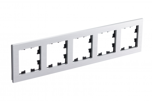 Systeme (Schneider) Electric ATLASDESIGN NATURE 5-постовая РАМКА, МЕТАЛЛ СЕРЕБРО ATN312105
