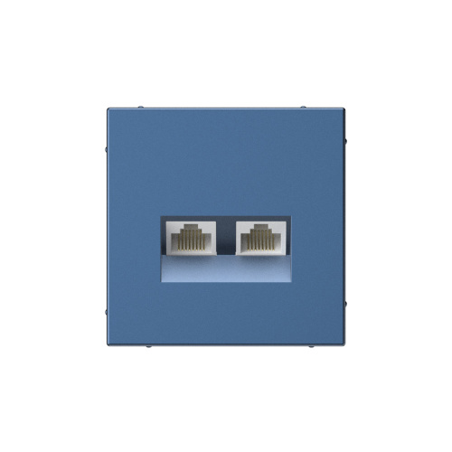 Systeme Electric ARTGALLERY РОЗЕТКА двойная компьютерная RJ45+RJ45, кат. 5е, механизм, АКВАМАРИН